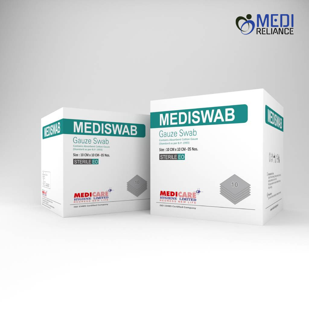 Radiopaque/ X-ray Detectable Gauze Swab (Size: 10cm X 10cm X 12PLY.)5Pcs Pouch